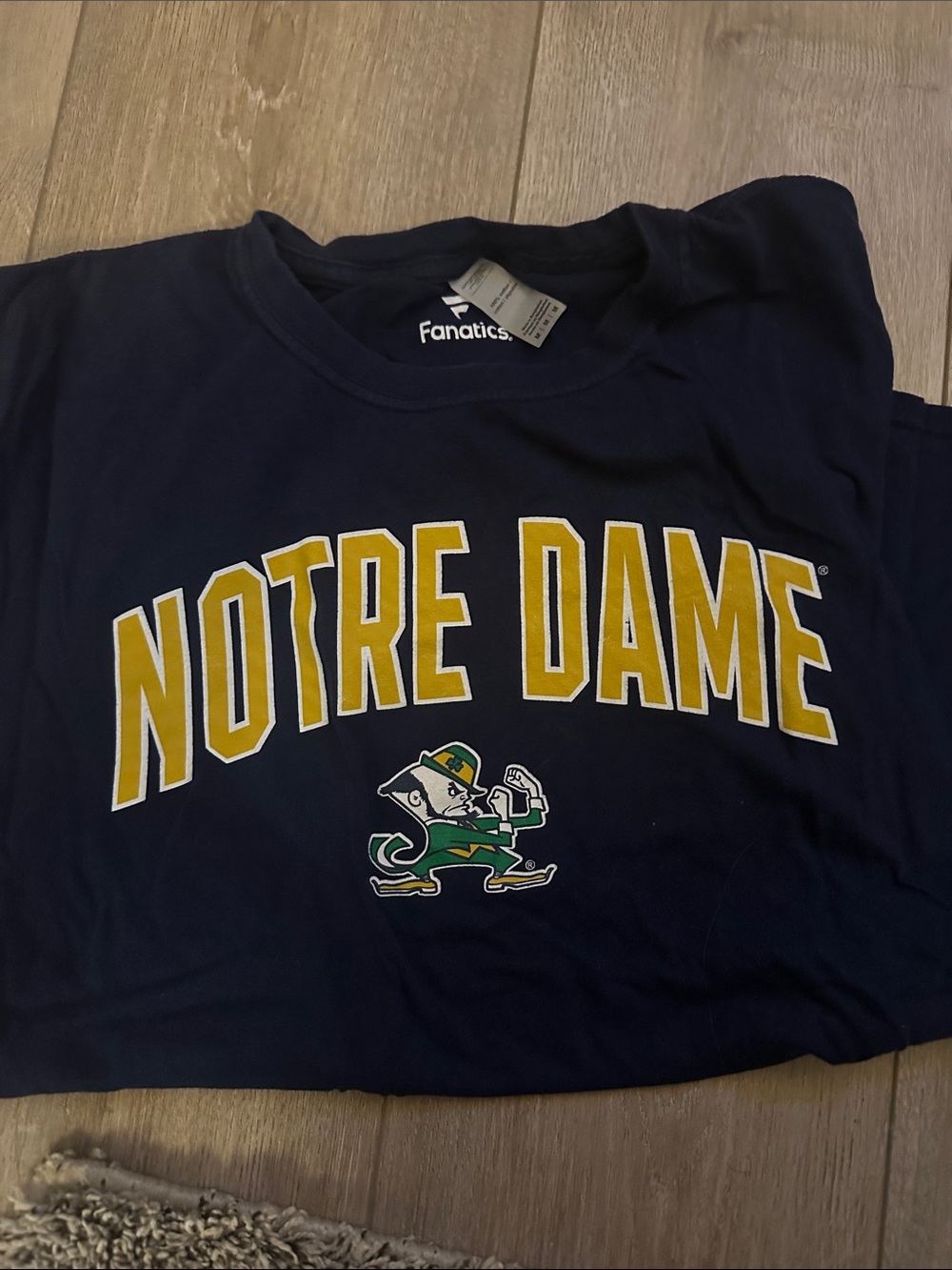 Fanatics Navy Blue and Gold Notre Dame Graphic Tee